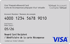 Visa Prepaid eReward Card CAD